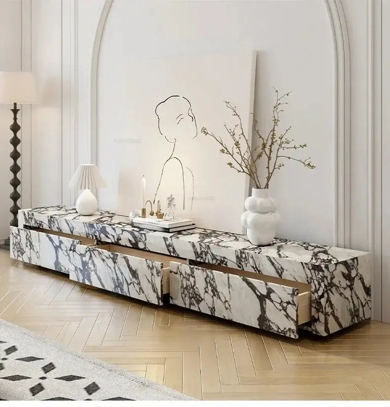 Designer Marble Pattern TV Stands for Living Room-MinimalisticDecor.com