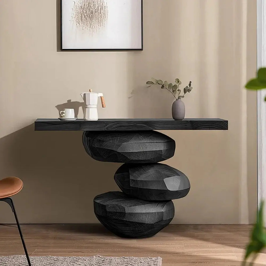 Designer Minimalist Oak Wood Trendy Console Table-MinimalisticDecor.com