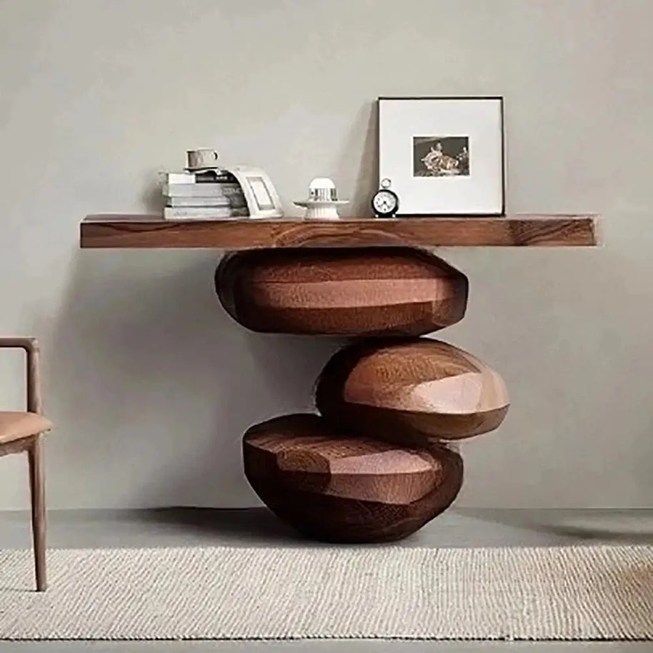 Designer Minimalist Oak Wood Trendy Console Table-MinimalisticDecor.com