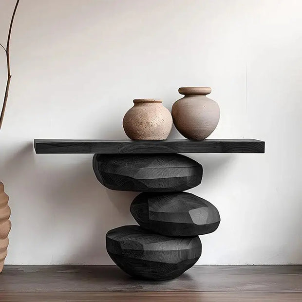 Designer Minimalist Oak Wood Trendy Console Table-MinimalisticDecor.com