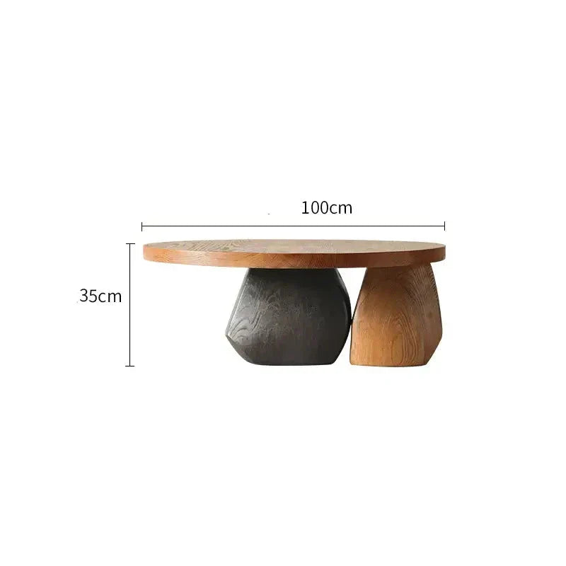 Designer Pebble Wood Log Coffee Table – Organic Veneer Finish-MinimalisticDecor.com