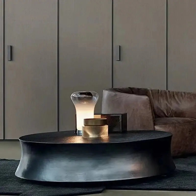 Designer Resin Fiber Wood Electroplated Coffee Table-MinimalisticDecor.com