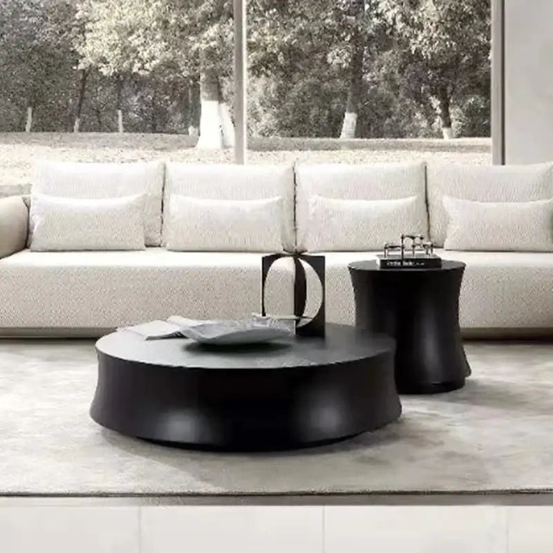 Designer Resin Fiber Wood Electroplated Coffee Table-MinimalisticDecor.com