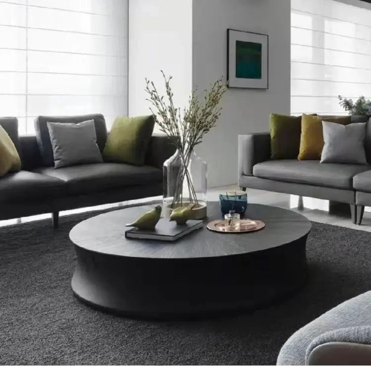 Designer Resin Fiber Wood Electroplated Coffee Table-MinimalisticDecor.com