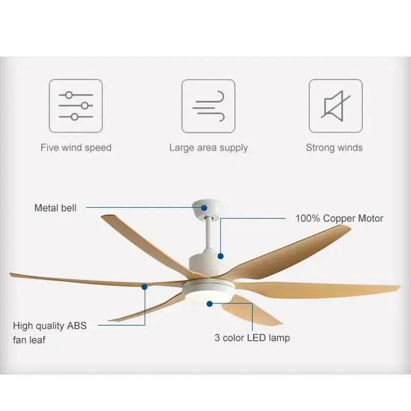 Designer Six Leaves Strong Wind Ceiling Fan-MinimalisticDecor.com