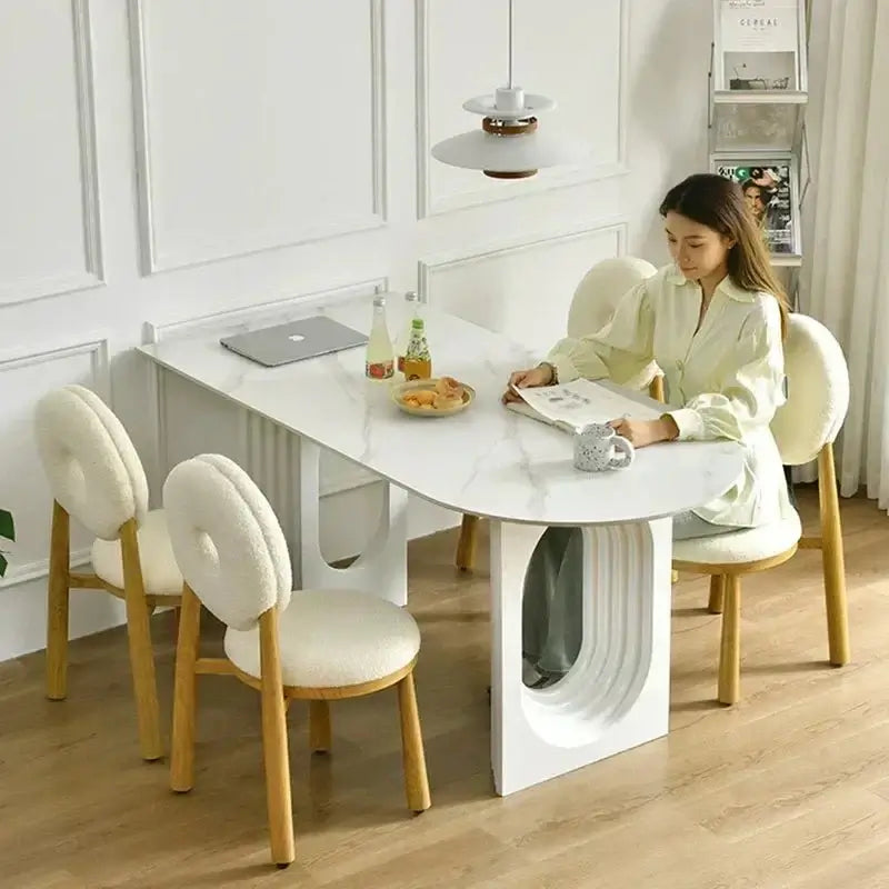 Designer Slate Dining Table Set – Lasting Durability-MinimalisticDecor.com