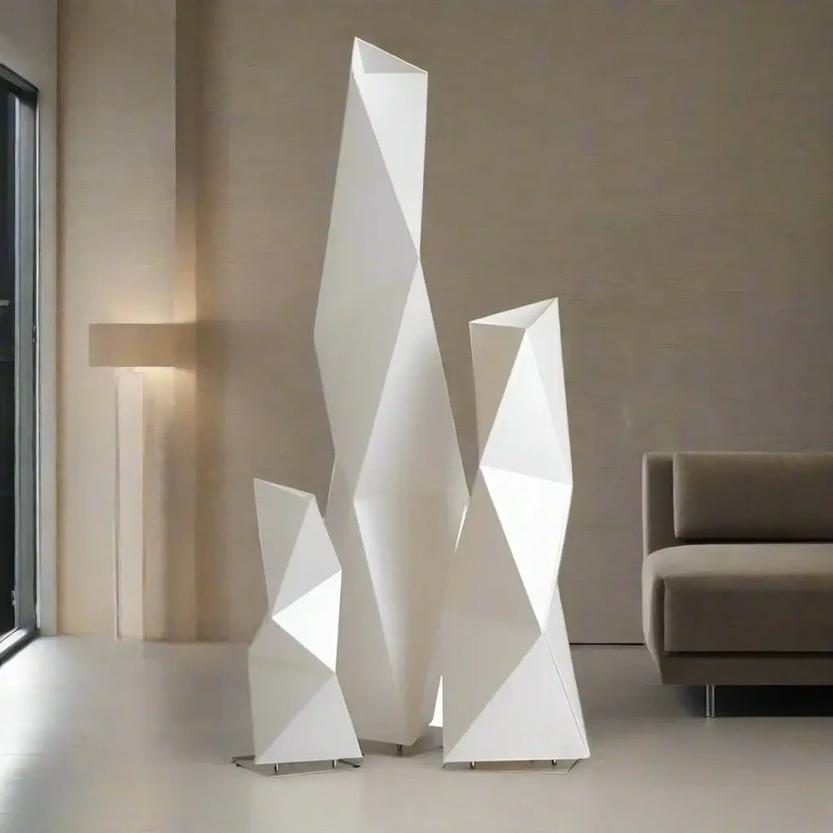 Diamond Floor Lamp – Sculptural Light in Opalflex Plastic-MinimalisticDecor.com