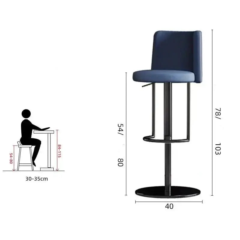 Disk Base Leather Adjustable Bar Stool-MinimalisticDecor.com