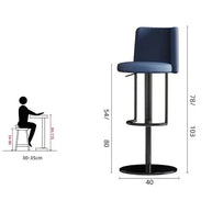 Disk Base Leather Adjustable Bar Stool-MinimalisticDecor.com