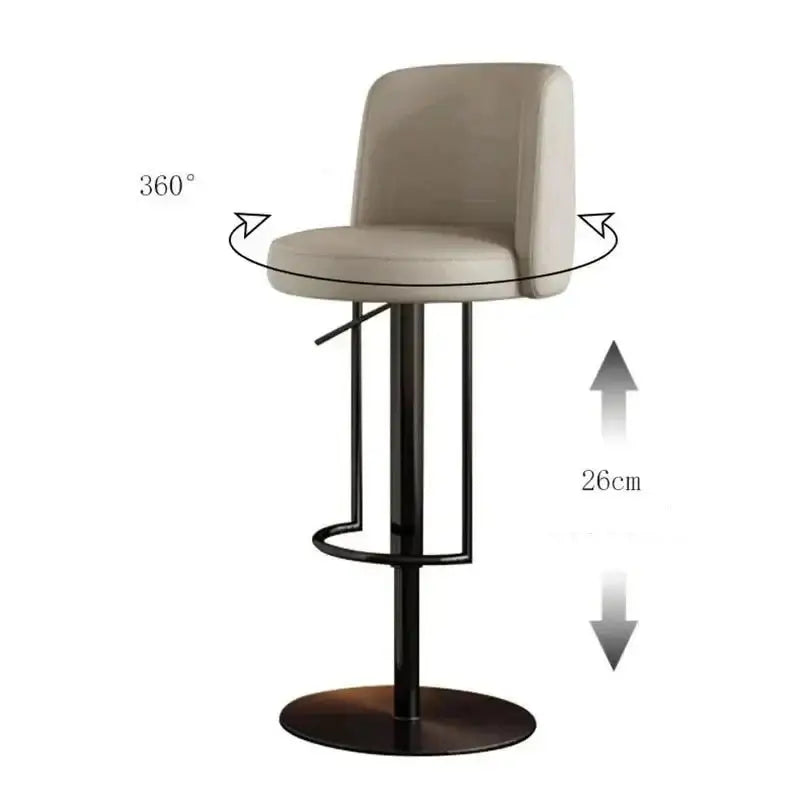 Disk Base Leather Adjustable Bar Stool-MinimalisticDecor.com
