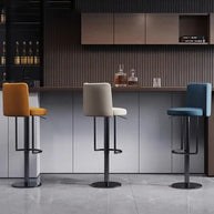 Disk Base Leather Adjustable Bar Stool-MinimalisticDecor.com