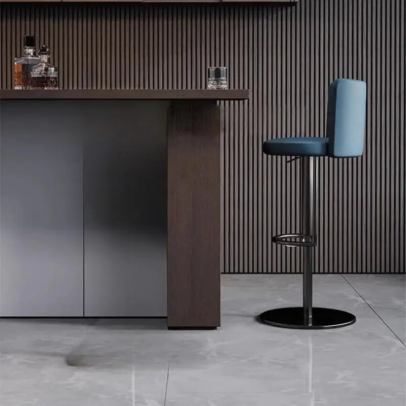 Disk Base Leather Adjustable Bar Stool-MinimalisticDecor.com
