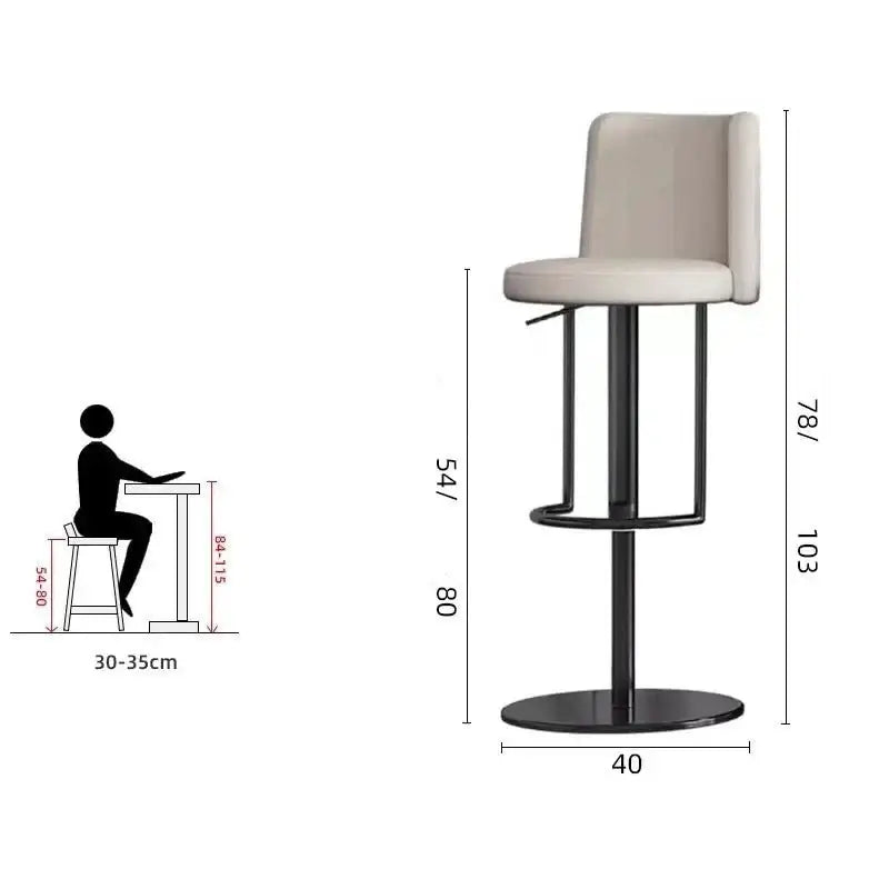 Disk Base Leather Adjustable Bar Stool-MinimalisticDecor.com