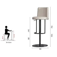 Disk Base Leather Adjustable Bar Stool-MinimalisticDecor.com