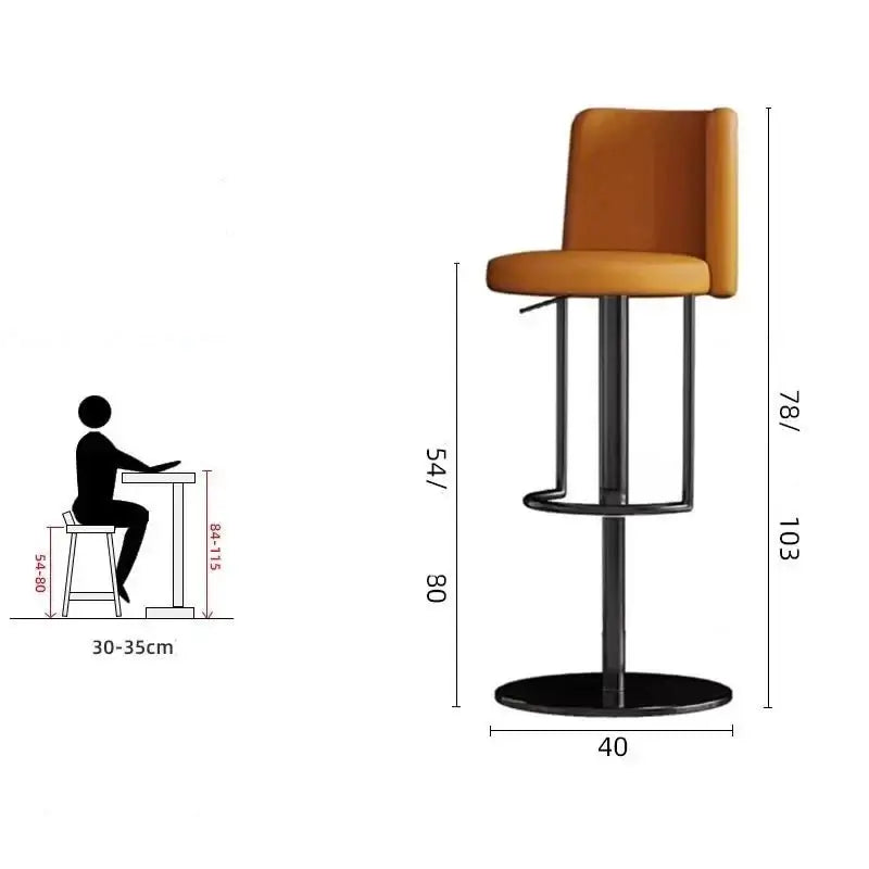 Disk Base Leather Adjustable Bar Stool-MinimalisticDecor.com