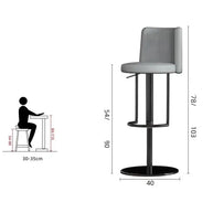 Disk Base Leather Adjustable Bar Stool-MinimalisticDecor.com