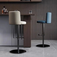 Disk Base Leather Adjustable Bar Stool-MinimalisticDecor.com