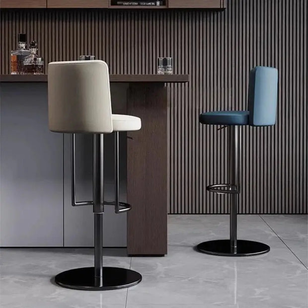 Disk Base Leather Adjustable Bar Stool-MinimalisticDecor.com