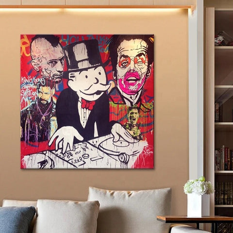 DJ Music: Get the Ultimate Mr Monopoly Canvas Wall Art-MinimalisticDecor.com