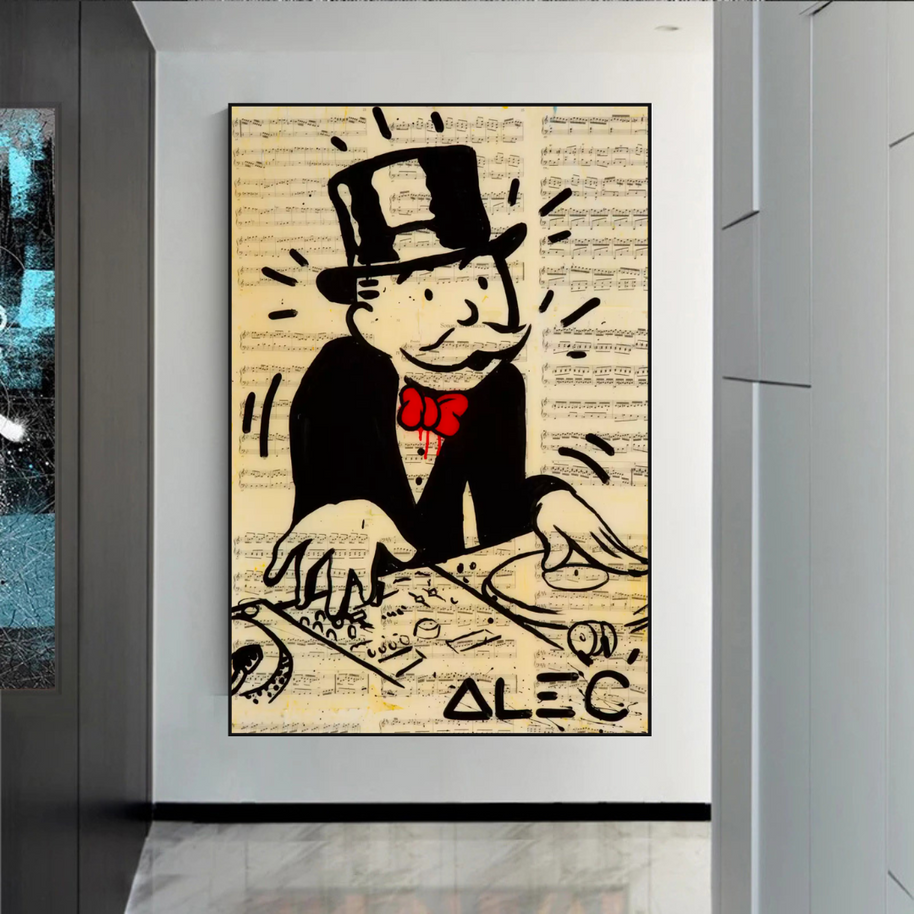 DJ Rocks: Get Your Mr Monopoly Canvas Wall Art-MinimalisticDecor.com