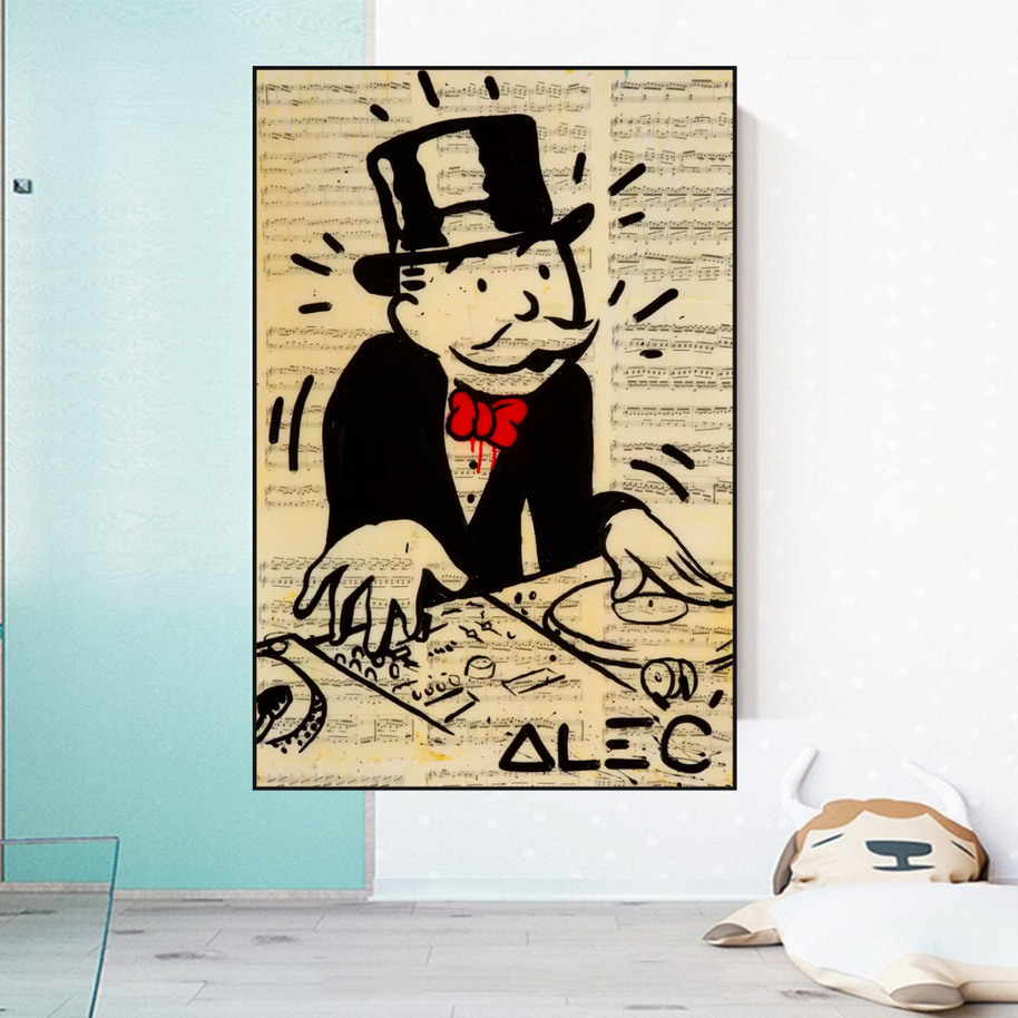DJ Rocks: Get Your Mr Monopoly Canvas Wall Art-MinimalisticDecor.com