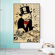 DJ Rocks: Get Your Mr Monopoly Canvas Wall Art-MinimalisticDecor.com