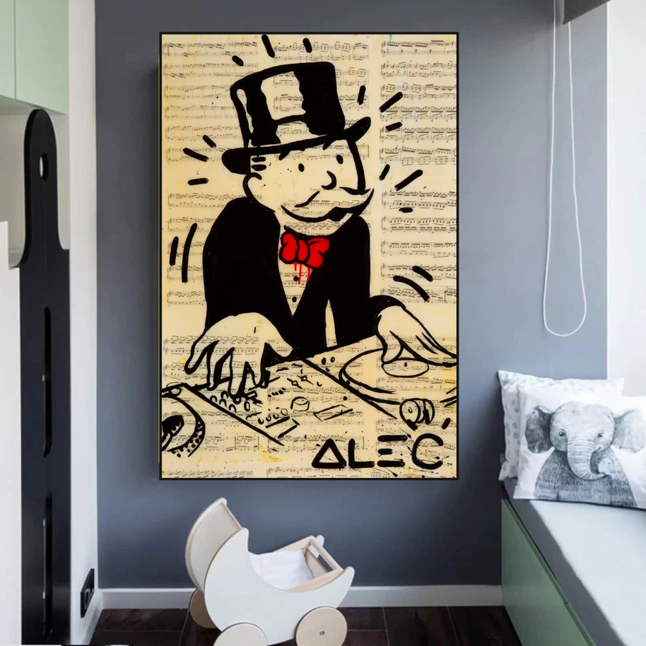 DJ Rocks: Get Your Mr Monopoly Canvas Wall Art-MinimalisticDecor.com