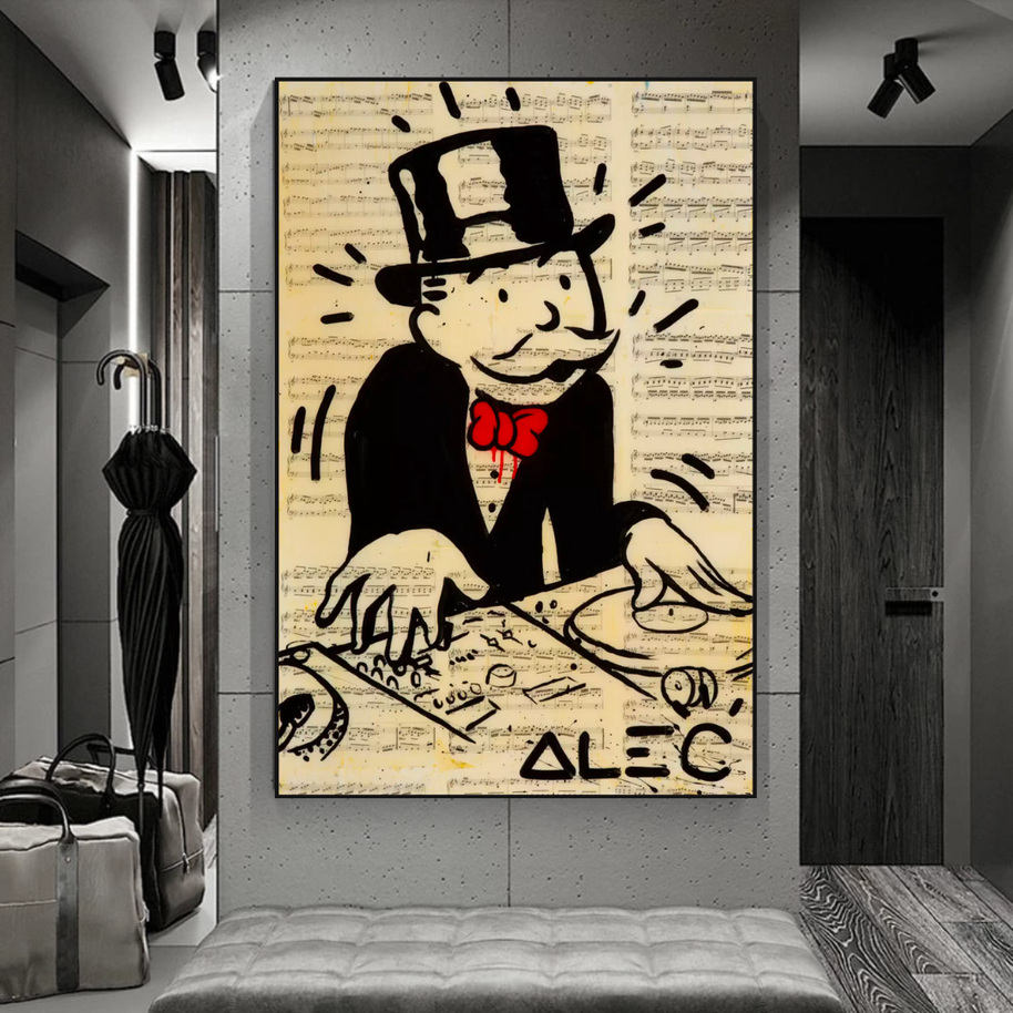 DJ Rocks: Get Your Mr Monopoly Canvas Wall Art-MinimalisticDecor.com