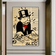 DJ Rocks: Get Your Mr Monopoly Canvas Wall Art-MinimalisticDecor.com
