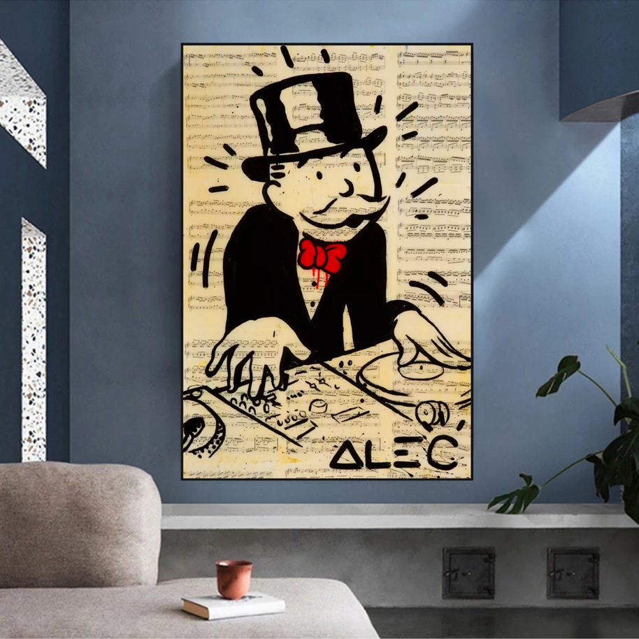 DJ Rocks: Get Your Mr Monopoly Canvas Wall Art-MinimalisticDecor.com