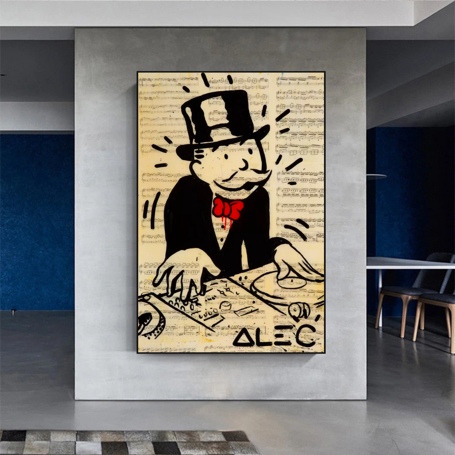 DJ Rocks: Get Your Mr Monopoly Canvas Wall Art-MinimalisticDecor.com