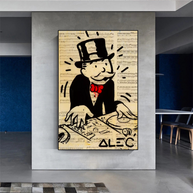 DJ Rocks: Get Your Mr Monopoly Canvas Wall Art-MinimalisticDecor.com