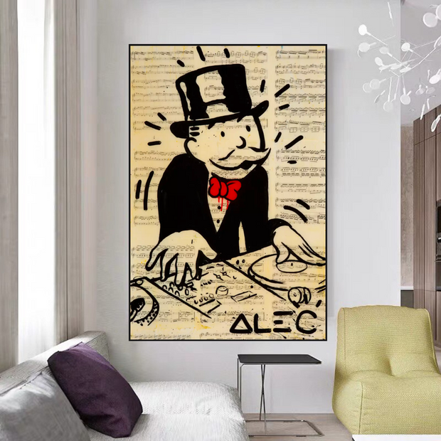 DJ Rocks: Get Your Mr Monopoly Canvas Wall Art-MinimalisticDecor.com