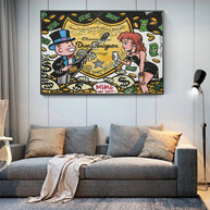 Dom Perignon: Mr Monopoly Canvas Wall Art-MinimalisticDecor.com