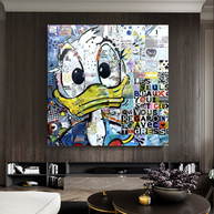 Donald Duck Canvas Wall Art with Tenderness Quote - The Only Beautiful Eyes-MinimalisticDecor.com