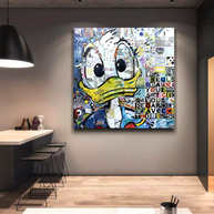 Donald Duck Canvas Wall Art with Tenderness Quote - The Only Beautiful Eyes-MinimalisticDecor.com