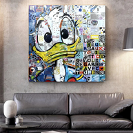 Donald Duck Canvas Wall Art with Tenderness Quote - The Only Beautiful Eyes-MinimalisticDecor.com