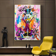 Donald Duck Rich Money Canvas Wall Art-MinimalisticDecor.com