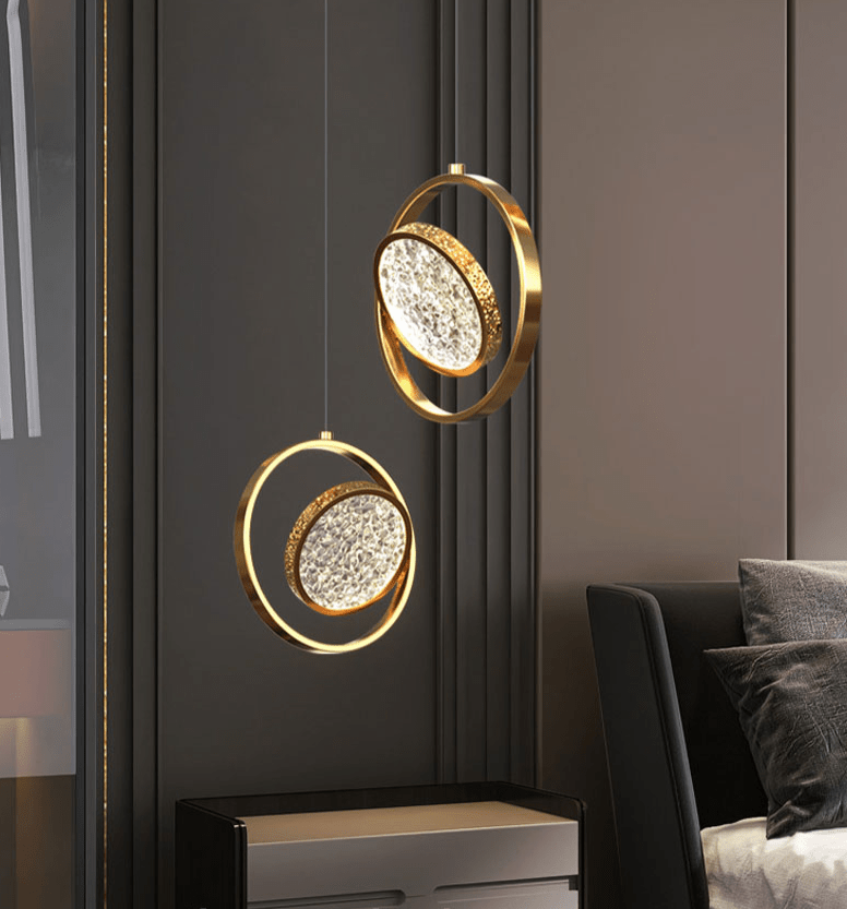 Double Rings Staircase Chandelier: Luxury Lighting Fixture-MinimalisticDecor.com