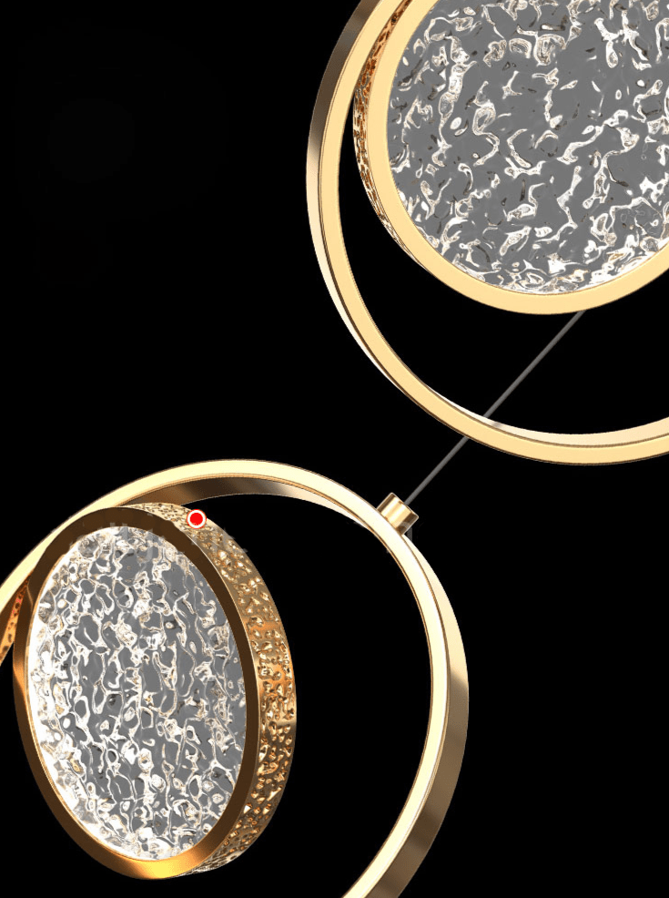 Double Rings Staircase Chandelier: Luxury Lighting Fixture-MinimalisticDecor.com
