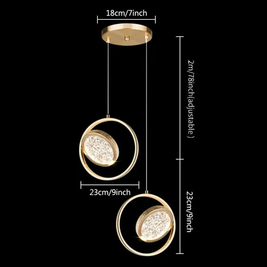 Double Rings Staircase Chandelier: Luxury Lighting Fixture-MinimalisticDecor.com