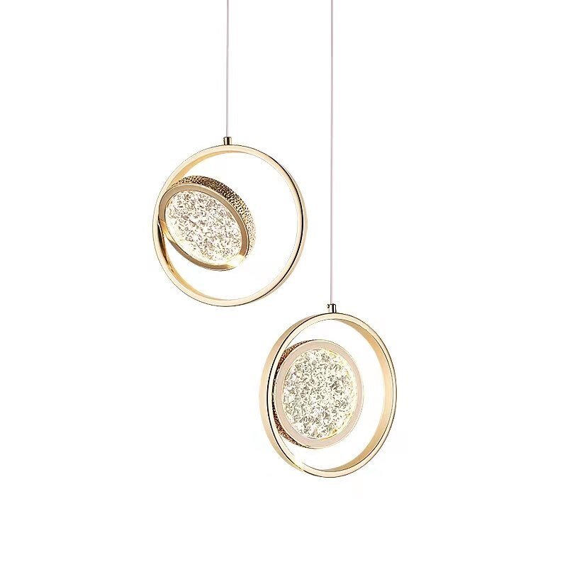 Double Rings Staircase Chandelier: Luxury Lighting Fixture-MinimalisticDecor.com