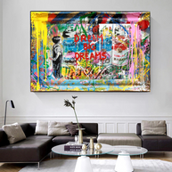 Dream Big Banksy Canvas Wall Art - Inspirational Graffiti Gift-MinimalisticDecor.com