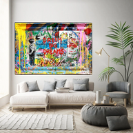 Dream Big Banksy Canvas Wall Art - Inspirational Graffiti Gift-MinimalisticDecor.com