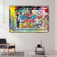 Dream Big Banksy Canvas Wall Art - Inspirational Graffiti Gift-MinimalisticDecor.com