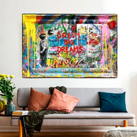 Dream Big Banksy Canvas Wall Art - Inspirational Graffiti Gift-MinimalisticDecor.com