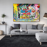 Dream Big Banksy Canvas Wall Art - Inspirational Graffiti Gift-MinimalisticDecor.com