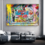 Dream Big Banksy Canvas Wall Art - Inspirational Graffiti Gift-MinimalisticDecor.com