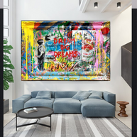Dream Big Banksy Canvas Wall Art - Inspirational Graffiti Gift-MinimalisticDecor.com