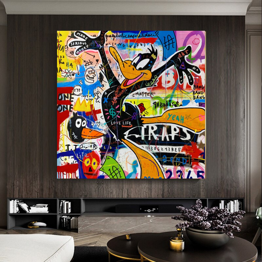Duffy Duck Graffiti Canvas Wall Art-MinimalisticDecor.com